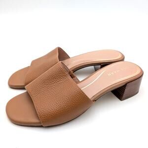 Cole Haan Calli Single Band Block Heel Slide Sandals Tan Size US8B EU39
